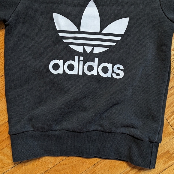Adidas Kids Sweater 2T black child long sleeve outdoor boys girls unisex crew - Picture 4 of 12